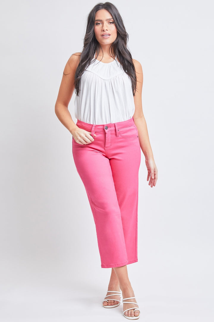 YMI Jeanswear Mid-Rise Hyperstretch Cropped Straight Pants-Trendsi-FieryCoral-S-[option4]-[option5]-[option6]-[option7]-[option8]-Shop-Boutique-Clothing-for-Women-Online