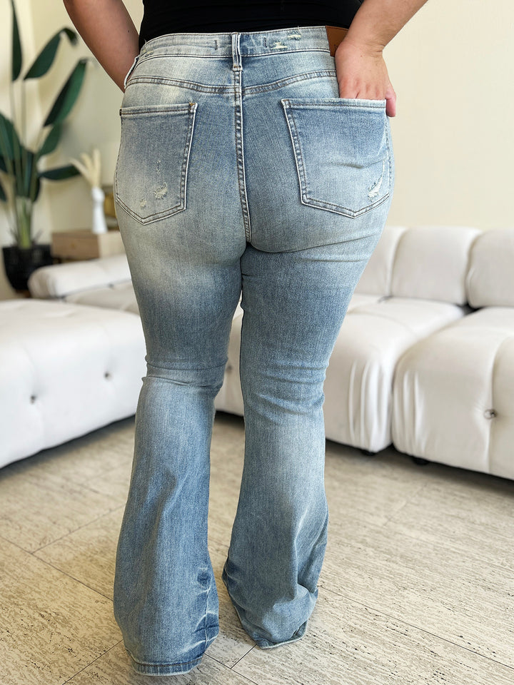 Judy Blue High Waist Flare Jeans-Trendsi-[option4]-[option5]-[option6]-[option7]-[option8]-Shop-Boutique-Clothing-for-Women-Online