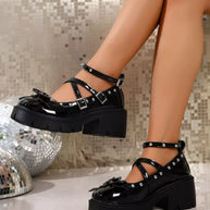 Bow Round Toe Block Heels Pumps-Shoes-Trendsi-[option4]-[option5]-[option6]-[option7]-[option8]-Shop-Boutique-Clothing-for-Women-Online