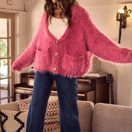 SO ME Soft Touch Hairy Loose Fit Cozy Sweater Cardigan-Cardigans-Trendsi-[option4]-[option5]-[option6]-[option7]-[option8]-Shop-Boutique-Clothing-for-Women-Online