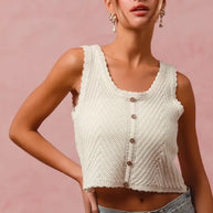 SO ME Chevron Pattern Buttoned Front Lightweight Tank Top-Tank Tops & Camis-Trendsi-[option4]-[option5]-[option6]-[option7]-[option8]-Shop-Boutique-Clothing-for-Women-Online