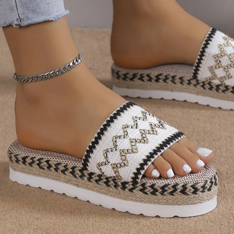Geometric Weave Platform Sandals-Sandals-Trendsi-[option4]-[option5]-[option6]-[option7]-[option8]-Shop-Boutique-Clothing-for-Women-Online