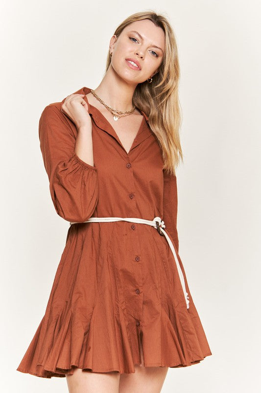SOLID FLARE SHIRT DRESS-Jade By Jane-[option4]-[option5]-[option6]-[option7]-[option8]-Shop-Boutique-Clothing-for-Women-Online