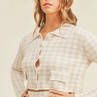 MABLE Houndstooth Cropped Knit Cardigan and Mini Skirt Set-Sets-Trendsi-[option4]-[option5]-[option6]-[option7]-[option8]-Shop-Boutique-Clothing-for-Women-Online