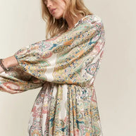 ADORA Printed V-Neck Batwing Sleeve Dress-Dresses-Trendsi-[option4]-[option5]-[option6]-[option7]-[option8]-Shop-Boutique-Clothing-for-Women-Online