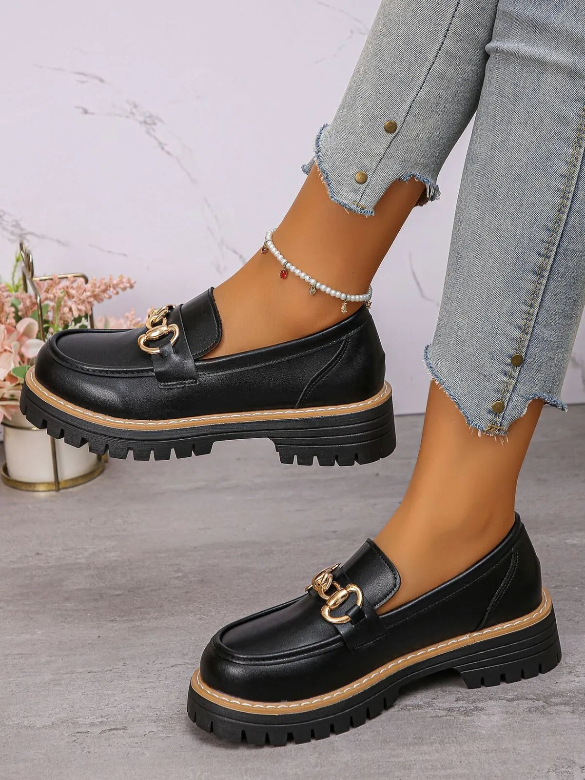 Round Toe Platform Loafers-Shoes-Trendsi-[option4]-[option5]-[option6]-[option7]-[option8]-Shop-Boutique-Clothing-for-Women-Online