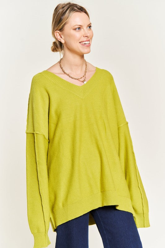 V-NECK OVERSIZED SWEATER PLUS SIZE-Jade By Jane-[option4]-[option5]-[option6]-[option7]-[option8]-Shop-Boutique-Clothing-for-Women-Online