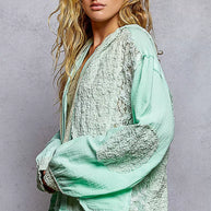 POL Exposed Seam Button Down Hooded Jacket with Lace Detail-Jacket-Trendsi-[option4]-[option5]-[option6]-[option7]-[option8]-Shop-Boutique-Clothing-for-Women-Online