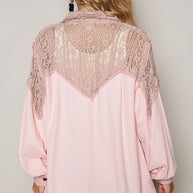 POL Lace Patchwork Button Up Shacket-Womens Outerwear/Shacket-Trendsi-[option4]-[option5]-[option6]-[option7]-[option8]-Shop-Boutique-Clothing-for-Women-Online