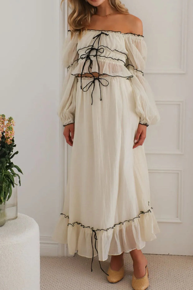 Off-Shoulder Top and Skirt Set-Dresses-Trendsi-Cream-S-[option4]-[option5]-[option6]-[option7]-[option8]-Shop-Boutique-Clothing-for-Women-Online