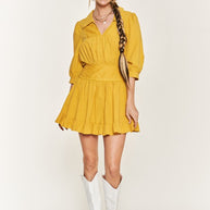 Eyelet detail 3/4 sleeve short dress PLUS SIZE-Jade By Jane-[option4]-[option5]-[option6]-[option7]-[option8]-Shop-Boutique-Clothing-for-Women-Online