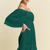 Davi & Dani Swiss Dotted Ruched Ruffle Open Back Midi Dress-Dresses-Trendsi-[option4]-[option5]-[option6]-[option7]-[option8]-Shop-Boutique-Clothing-for-Women-Online