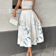 Floral Print Midi Skirt-Skirts-Trendsi-[option4]-[option5]-[option6]-[option7]-[option8]-Shop-Boutique-Clothing-for-Women-Online