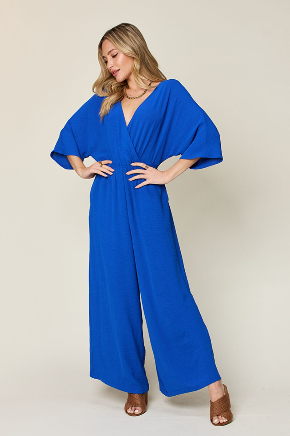 Double Take Half Sleeve Wide Leg Jumpsuit-Trendsi-[option4]-[option5]-[option6]-[option7]-[option8]-Shop-Boutique-Clothing-for-Women-Online