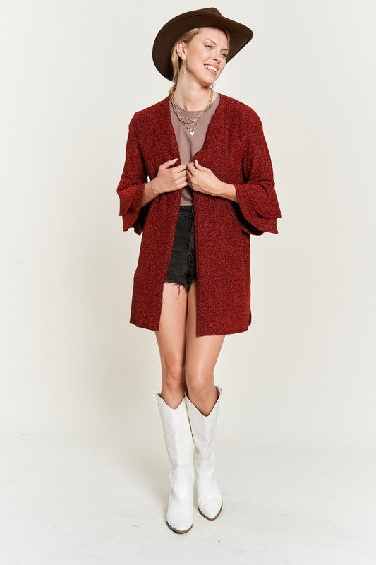 Glitter bell sleeve kimono cardigan-Jade By Jane-[option4]-[option5]-[option6]-[option7]-[option8]-Shop-Boutique-Clothing-for-Women-Online