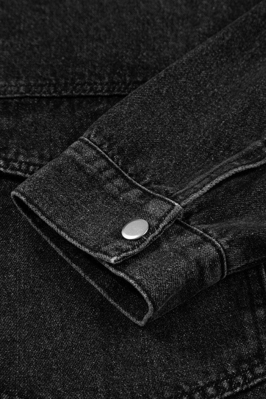 Denim Chest Pocket Drop Shoulder Hooded Jacket-JUNIPER BLVD-[option4]-[option5]-[option6]-[option7]-[option8]-Shop-Boutique-Clothing-for-Women-Online