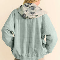 Davi & Dani Quilted Zip Up Dropped Shoulder Jacket-Jacket-Trendsi-[option4]-[option5]-[option6]-[option7]-[option8]-Shop-Boutique-Clothing-for-Women-Online