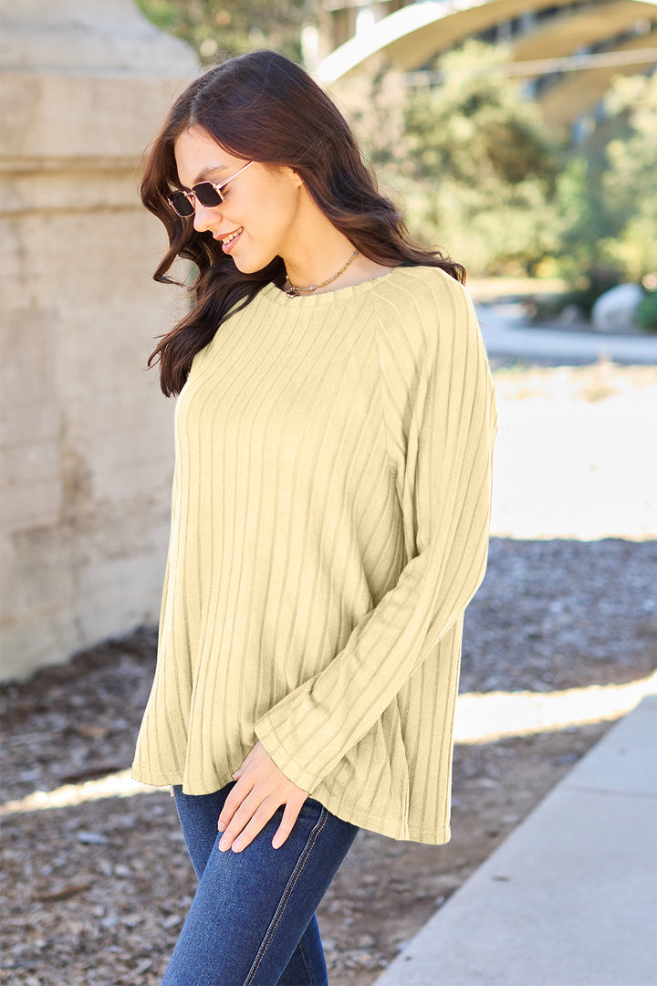 Basic Bae Ribbed Round Neck Long Sleeve Knit Top-Trendsi-[option4]-[option5]-[option6]-[option7]-[option8]-Shop-Boutique-Clothing-for-Women-Online