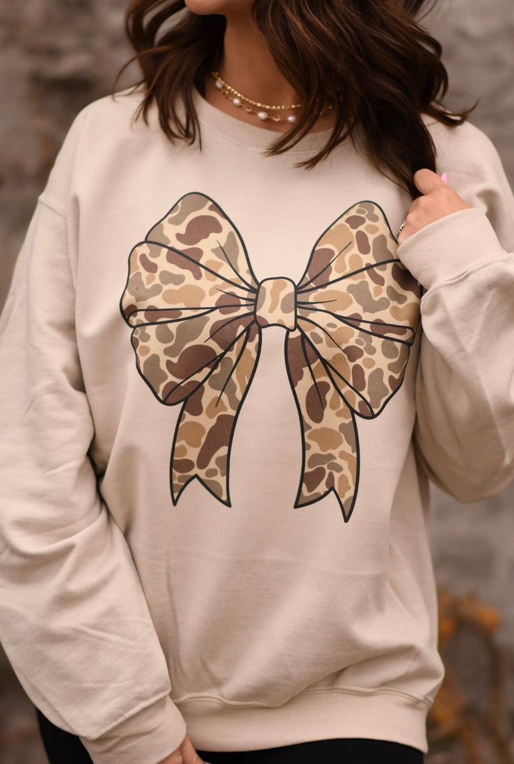 Camo Bow Sweatshirt