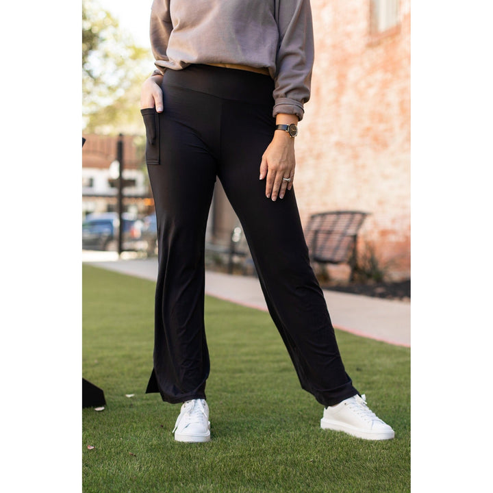 The Madison - Black Straight Leg Leggings with Pockets-JuliaRoseWholesale-[option4]-[option5]-[option6]-[option7]-[option8]-Shop-Boutique-Clothing-for-Women-Online