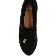Ohrid Suede & Faux Fur Flat Loafers-Rag Company-[option4]-[option5]-[option6]-[option7]-[option8]-Shop-Boutique-Clothing-for-Women-Online