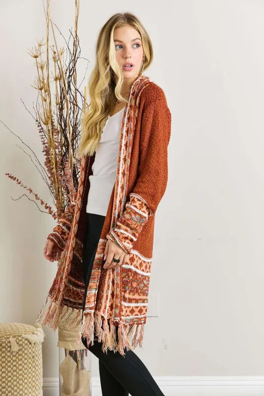 ADORA Full Size Fringe Hem Aztec Border Cardigan-Cardigan-Trendsi-[option4]-[option5]-[option6]-[option7]-[option8]-Shop-Boutique-Clothing-for-Women-Online