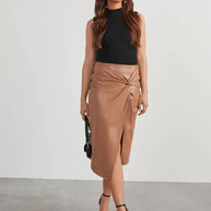 Twist Detail High Waist Skirt-Skirts-Trendsi-[option4]-[option5]-[option6]-[option7]-[option8]-Shop-Boutique-Clothing-for-Women-Online