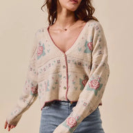 SO ME Floral Pattern Long Sleeve Button Sweater Cardigan-Cardigans-Trendsi-[option4]-[option5]-[option6]-[option7]-[option8]-Shop-Boutique-Clothing-for-Women-Online