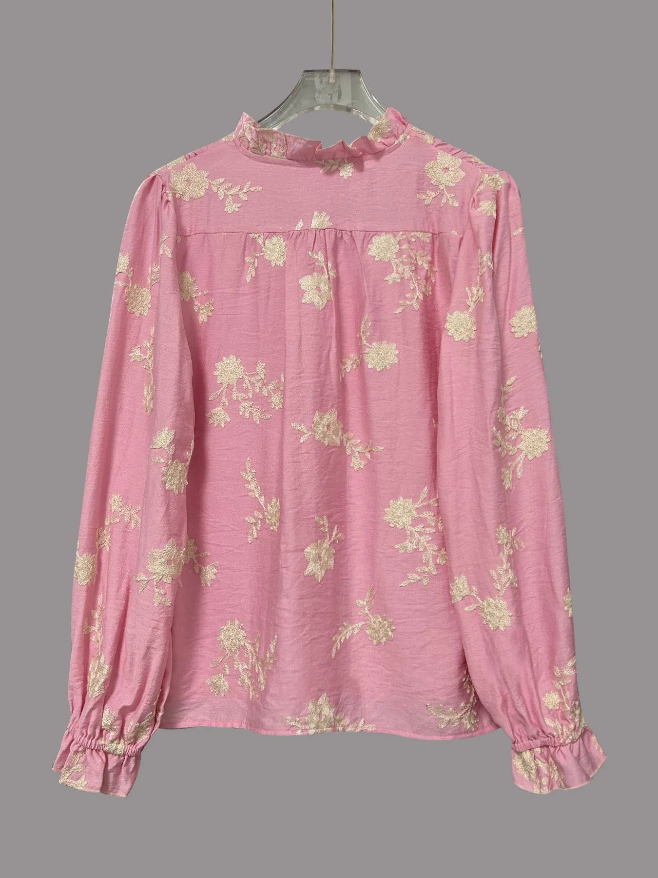 Flower Button Up Long Sleeve Shirt-Tops-Trendsi-[option4]-[option5]-[option6]-[option7]-[option8]-Shop-Boutique-Clothing-for-Women-Online