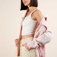 VERY J Mineral Washed Oversized Gauze Shacket-Womens Outerwear/Shacket-Trendsi-[option4]-[option5]-[option6]-[option7]-[option8]-Shop-Boutique-Clothing-for-Women-Online