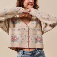 SO ME Floral Pattern Long Sleeve Button Sweater Cardigan-Cardigans-Trendsi-[option4]-[option5]-[option6]-[option7]-[option8]-Shop-Boutique-Clothing-for-Women-Online