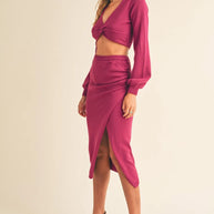 MABLE Front Twisted Knit Top and Midi Skirt Set-two piece set-Trendsi-[option4]-[option5]-[option6]-[option7]-[option8]-Shop-Boutique-Clothing-for-Women-Online