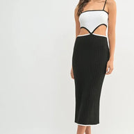 MABLE Ribbed Knit Color Block Cutout Midi Dress-Dresses-Trendsi-[option4]-[option5]-[option6]-[option7]-[option8]-Shop-Boutique-Clothing-for-Women-Online
