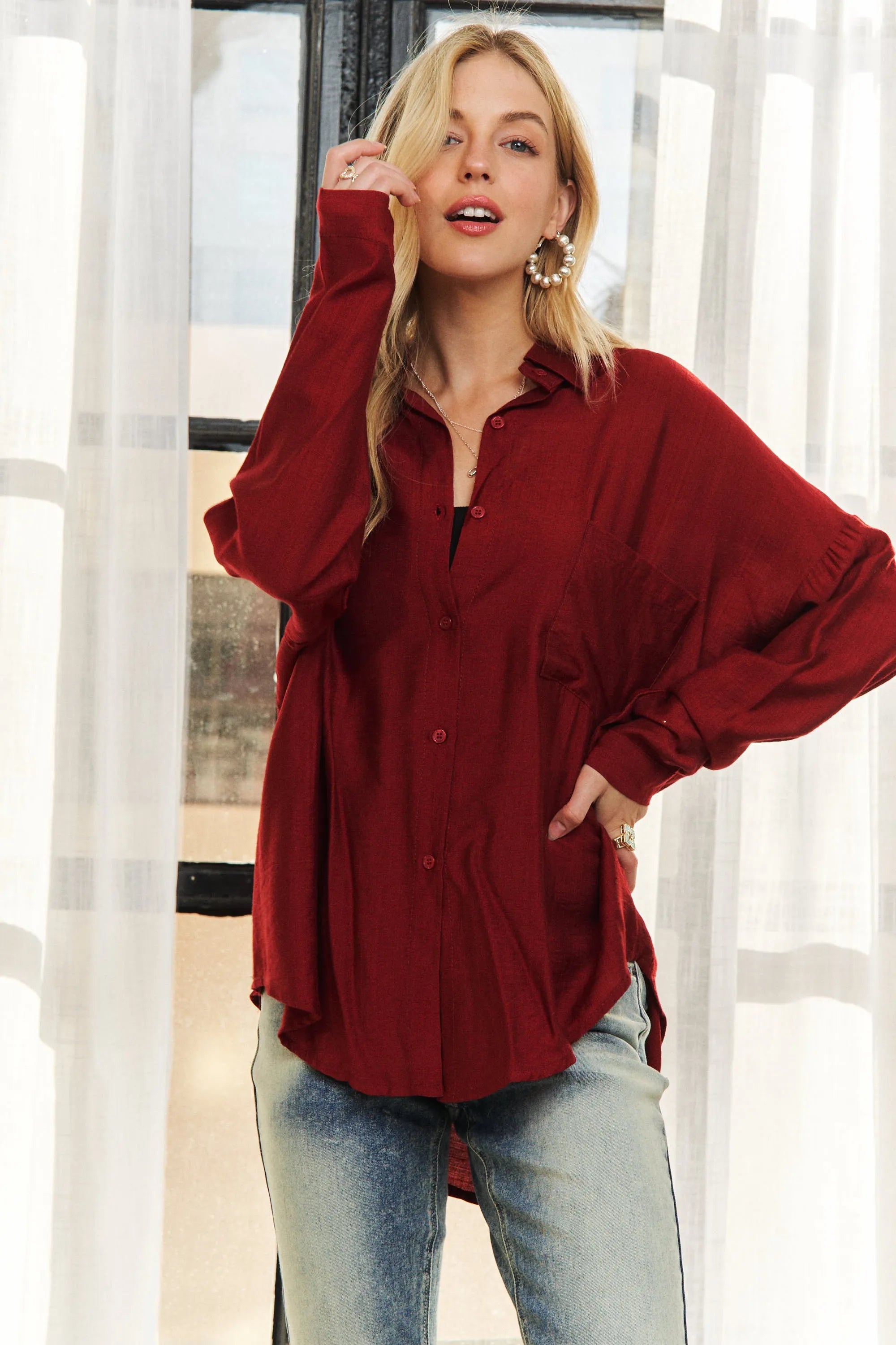 ADORA Button Down Linen Shirt-Blouses-Trendsi-[option4]-[option5]-[option6]-[option7]-[option8]-Shop-Boutique-Clothing-for-Women-Online