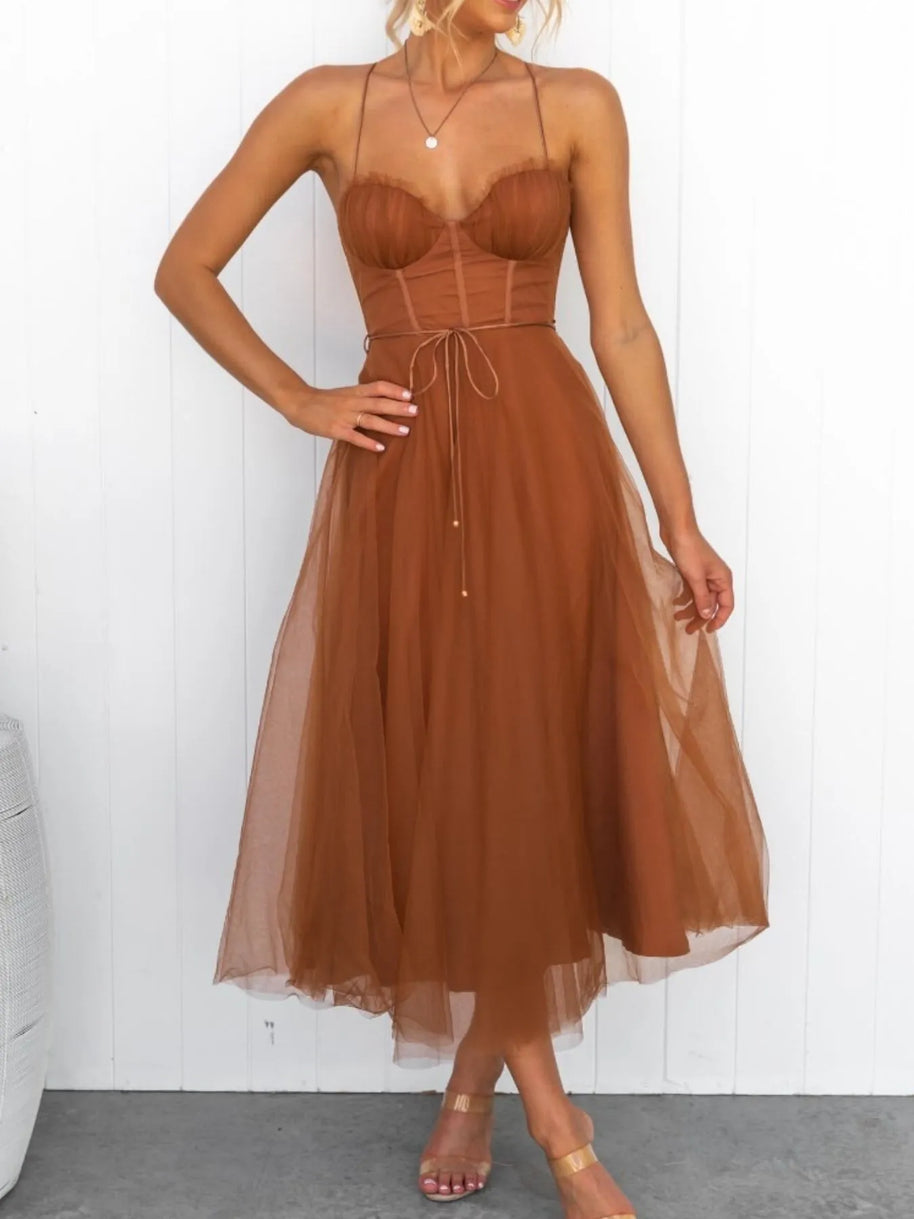 Sweetheart Neck Tulle Midi Dress-Dresses-Trendsi-[option4]-[option5]-[option6]-[option7]-[option8]-Shop-Boutique-Clothing-for-Women-Online