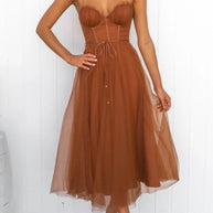 Sweetheart Neck Tulle Midi Dress-Dresses-Trendsi-[option4]-[option5]-[option6]-[option7]-[option8]-Shop-Boutique-Clothing-for-Women-Online