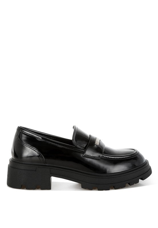 Gleam Stride Faux Leather Chunky Loafers-Rag Company-[option4]-[option5]-[option6]-[option7]-[option8]-Shop-Boutique-Clothing-for-Women-Online