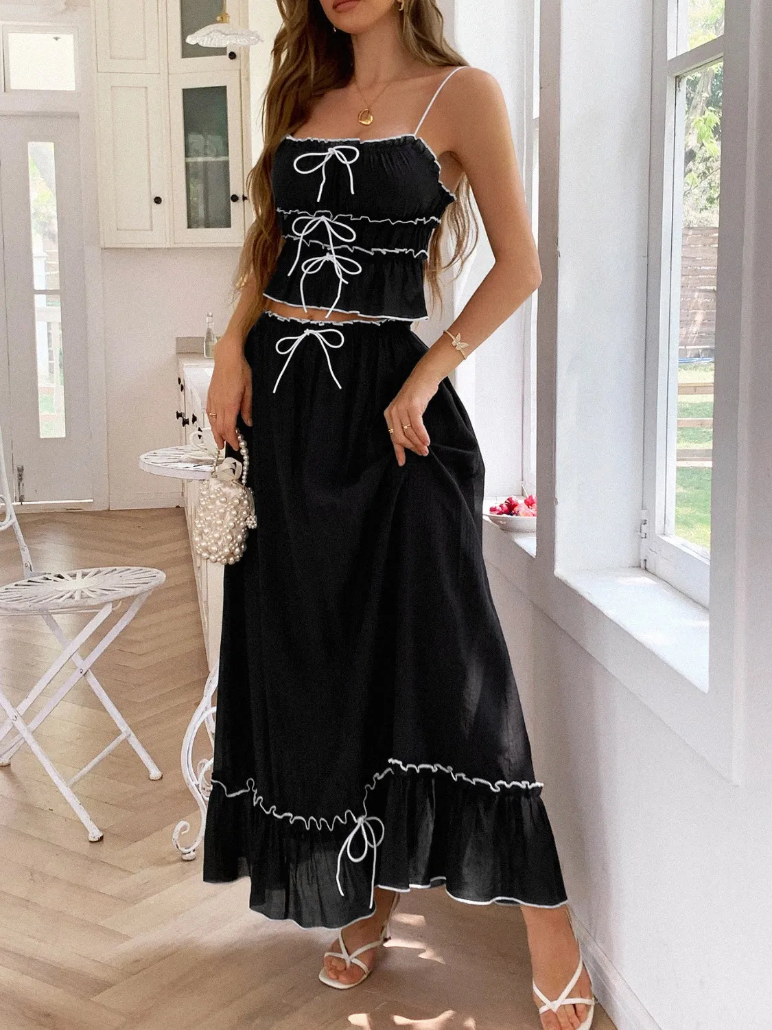 Frill Square Neck Cami and Skirt Set-outfit-Trendsi-[option4]-[option5]-[option6]-[option7]-[option8]-Shop-Boutique-Clothing-for-Women-Online