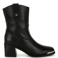 Iliad Genuine Leather Metallic Accent Ankle Boots-Rag Company-[option4]-[option5]-[option6]-[option7]-[option8]-Shop-Boutique-Clothing-for-Women-Online