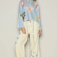 POL Flower Dropped Shoulder Long Sleeve Knit Top-knit top-Trendsi-[option4]-[option5]-[option6]-[option7]-[option8]-Shop-Boutique-Clothing-for-Women-Online