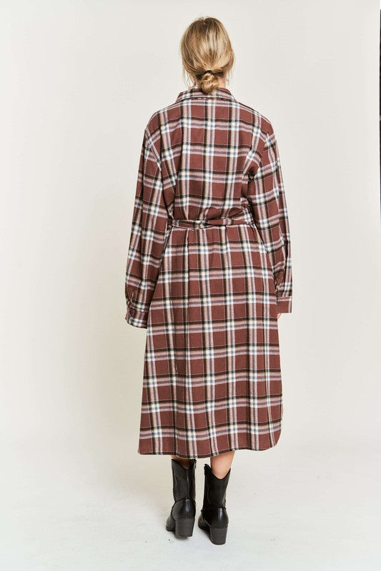 PLAID PRINT COLLAR LONG SHIRT DRESS PLUS SIZE-Jade By Jane-[option4]-[option5]-[option6]-[option7]-[option8]-Shop-Boutique-Clothing-for-Women-Online