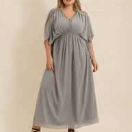 Plus Size V-Neck Flutter Sleeve Dress-Dresses-Trendsi-[option4]-[option5]-[option6]-[option7]-[option8]-Shop-Boutique-Clothing-for-Women-Online