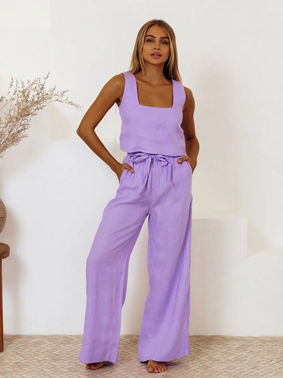 Square Neck Sleeveless Top and Pants Set-Sets-Trendsi-[option4]-[option5]-[option6]-[option7]-[option8]-Shop-Boutique-Clothing-for-Women-Online