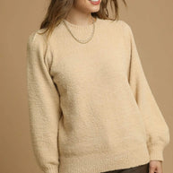Umgee Textured Long Sleeve Sweater with Ribbed Trim-Sweaters-Trendsi-[option4]-[option5]-[option6]-[option7]-[option8]-Shop-Boutique-Clothing-for-Women-Online