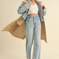 MABLE Layered Look Trench Coat With Denim Jacket-Coats & Jackets-Trendsi-[option4]-[option5]-[option6]-[option7]-[option8]-Shop-Boutique-Clothing-for-Women-Online