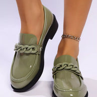 Round Toe Chain Detail Loafers-Shoes-Trendsi-[option4]-[option5]-[option6]-[option7]-[option8]-Shop-Boutique-Clothing-for-Women-Online