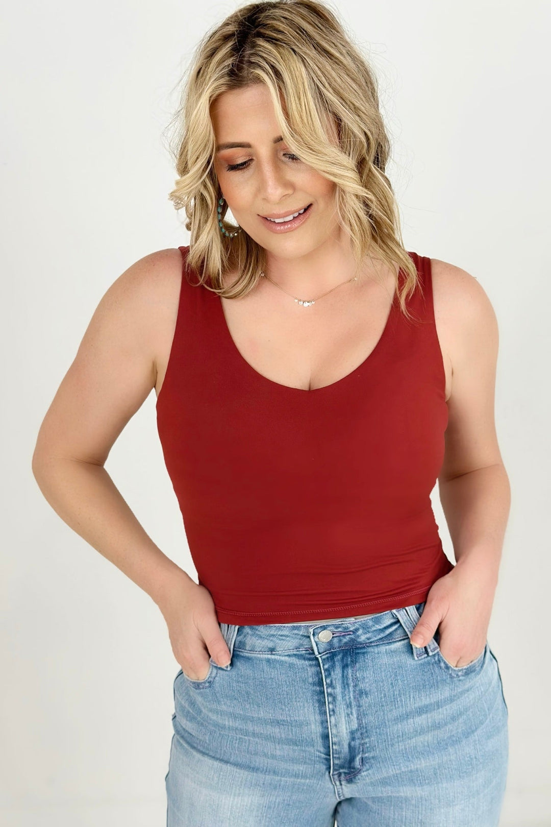 11 Colors - FawnFit Short Lift Tank 2.0 with Built-in Bra-Tank Tops & Camis-Kiwidrop-Rusty Red-S-[option4]-[option5]-[option6]-[option7]-[option8]-Shop-Boutique-Clothing-for-Women-Online