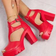 Cutout Block Heels Sandals-Shoes-Trendsi-[option4]-[option5]-[option6]-[option7]-[option8]-Shop-Boutique-Clothing-for-Women-Online