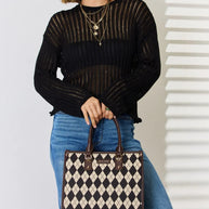 David Jones Argyle Pattern PU Leather Handbag-Bags-Trendsi-[option4]-[option5]-[option6]-[option7]-[option8]-Shop-Boutique-Clothing-for-Women-Online