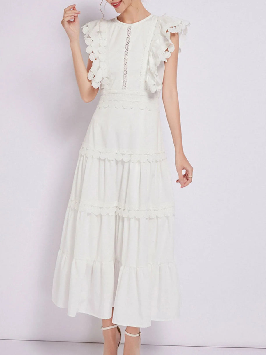 Sleeveless Ruffled Tiered Dress with Embroidered Trim-dresses-Trendsi-[option4]-[option5]-[option6]-[option7]-[option8]-Shop-Boutique-Clothing-for-Women-Online